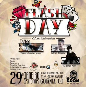 Convite Virtual - 1 Flash Day na Edom Barbearia - Sexta 29 - Das 15h às 21h.