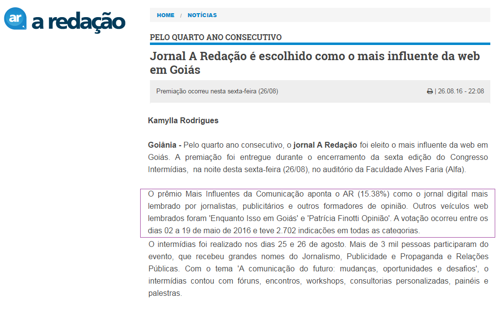 Mais influentes da Comunicação