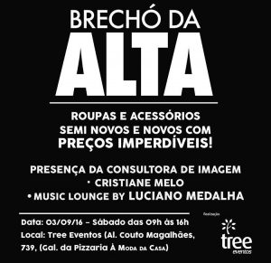 Brechó da Alta acontece neste sábado (3) em Goiânia