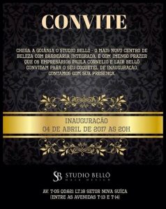 Convite Virtual - Coquetel de Inauguração - Studio Bellô - Terça, dia 04 de Abril