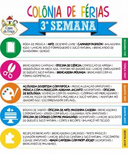 Colônia de férias -3ª semana