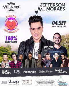 Ao lado de Jefferson Moraes, cantores fazem show beneficente em Goi