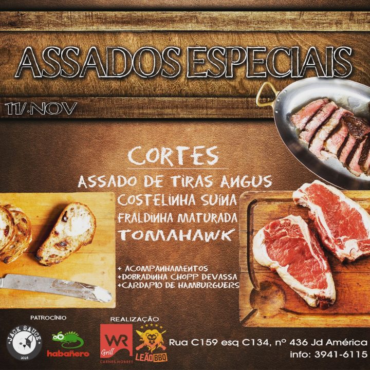Assados Especiais por Leão BBQ na Wr Carnes Nobres Patricia Finotti