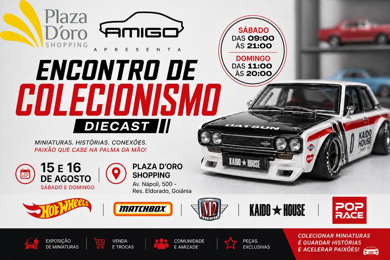 Encontro de Colecionismo Diecast com campeonato de customização de miniaturas chega ao Plaza D’Oro Shopping