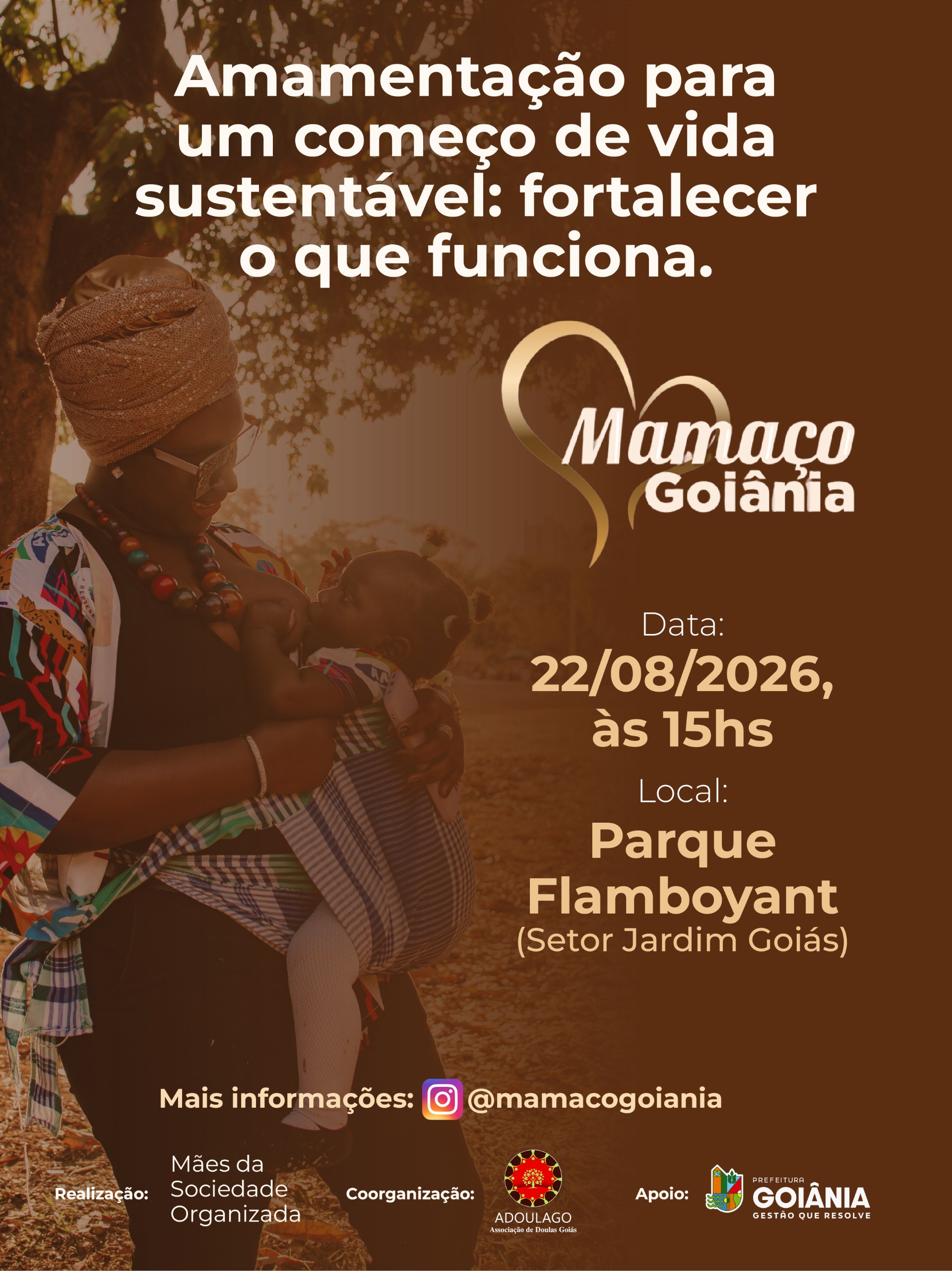 Mamaço Goiânia 2026 promove encontro em defesa da amamentação no Parque Flamboyant