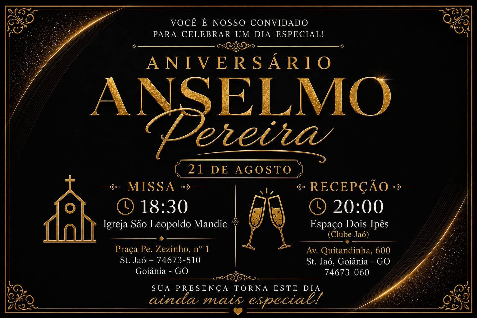 Celebração que marca a trajetória de Anselmo Pereira