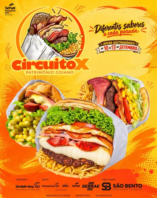 O “Circuito X” chegará em sua 2ª edição no dia 10 de Setembro, com uma Arena Gastronômica na Praça Cívica!