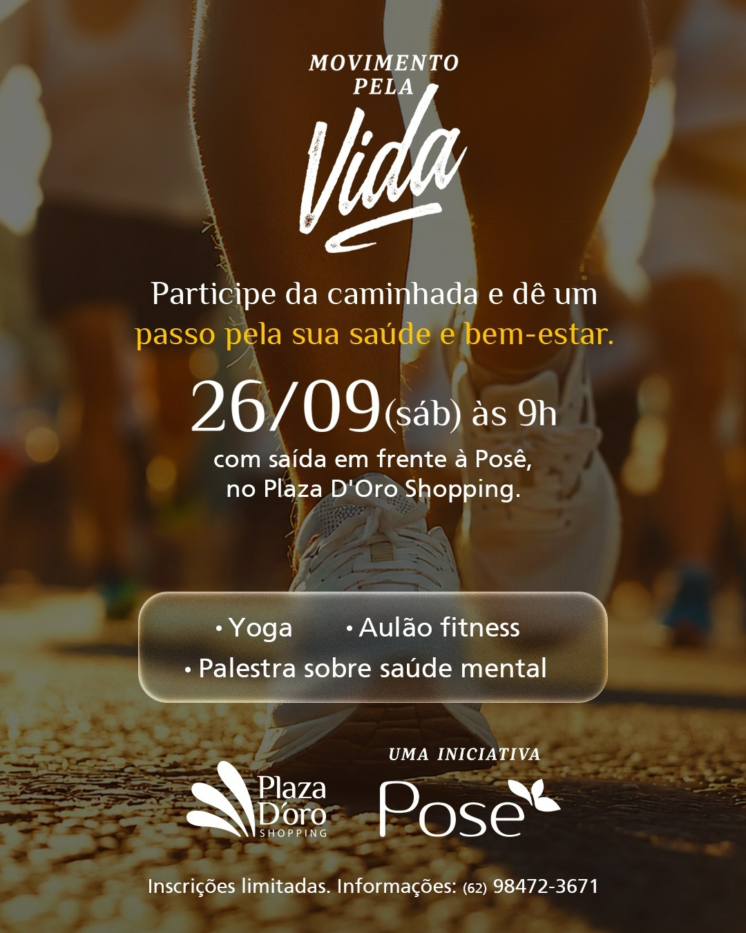 Plaza D’oro Shopping recebe Caminhada Movimento pela Vida neste sábado