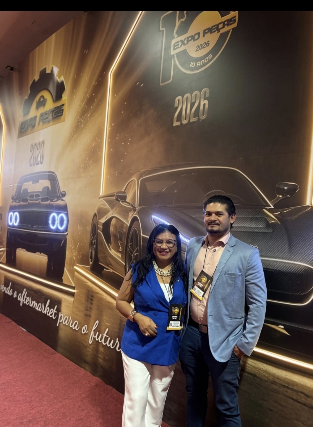 Solange Martins e Reiz Fernandes presença na EXPOPEÇAS