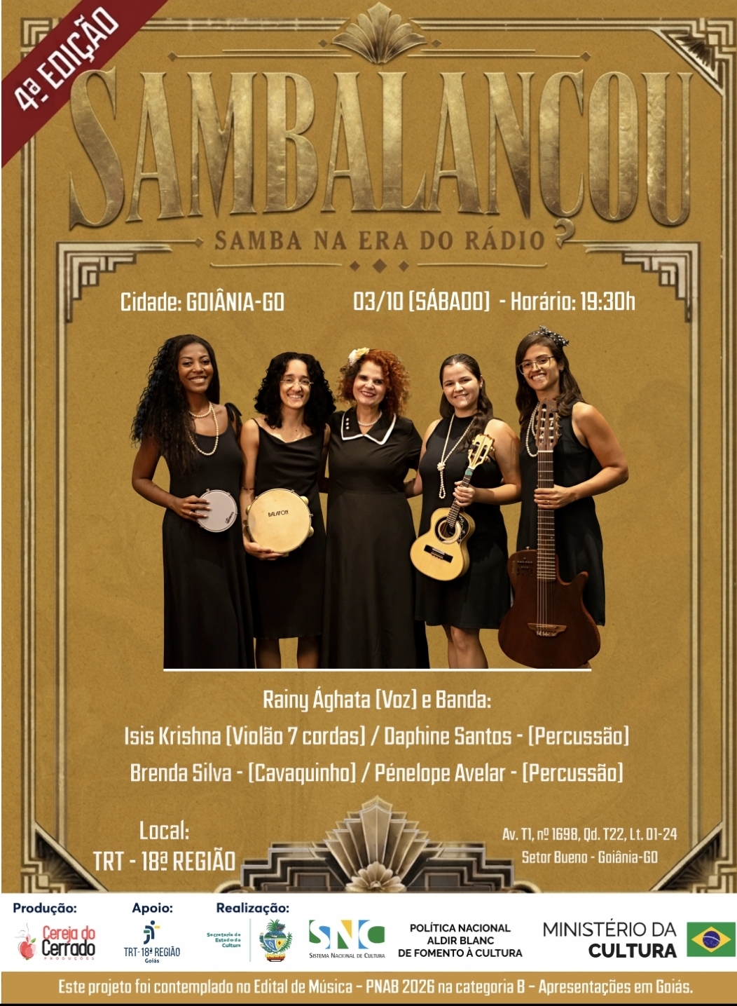 Goiânia recebe a 4.ª edição do projeto Sambalançou – Samba na Era do Rádio