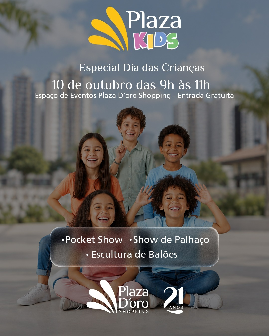 Moana, Homem-Aranha e muita diversão: Plaza D’oro Shopping prepara manhã especial para o Dia das Crianças