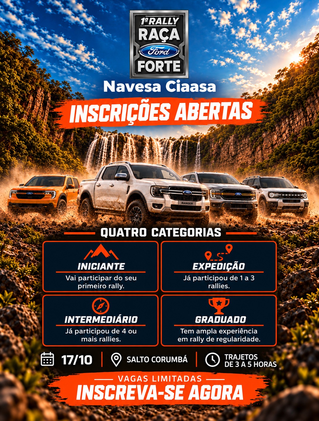 1º Rally Raça Forte Ford acontecerá no sábado, 17 de Outubro