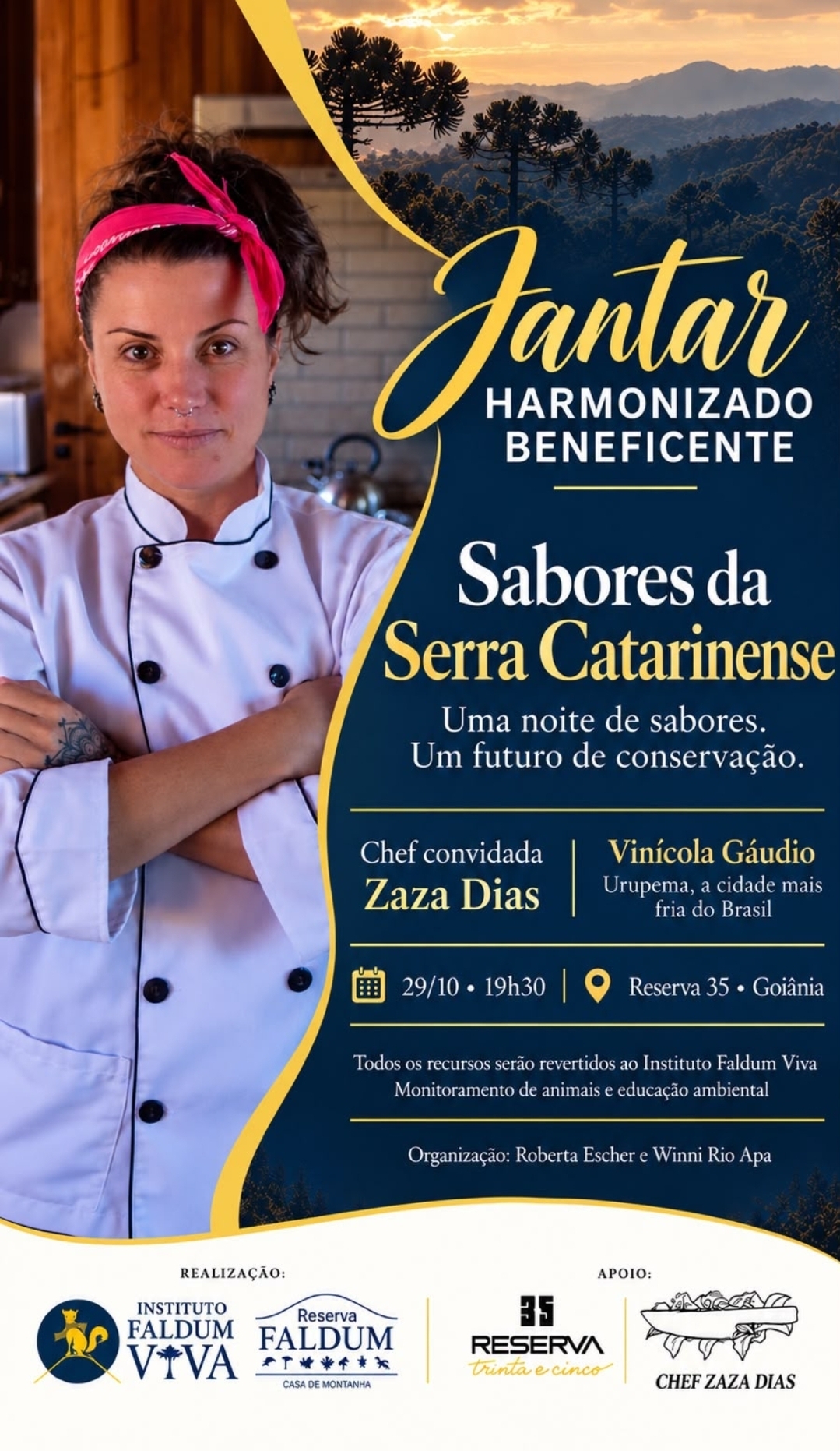Sabores da Serra Catarinense Jantar harmonizado beneficente